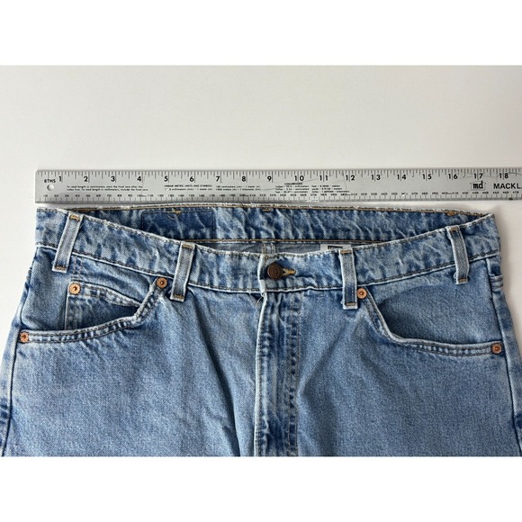 Levi's 505 Straight Leg Jeans Mens Blue Denim Cotton Regular Fit 5-Pocket 35x31 - Picture 9 of 12